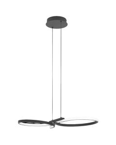 Hanging lamp, LED, 2500lm, 3000K, aluminum/plastic, 66cm, black