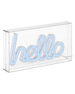 Ndricues muri LED, HELLO, 23x4x12.5cm, blu