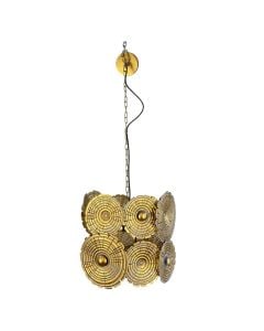 Pendant lamp, E27, metal, gold, 44x43cm