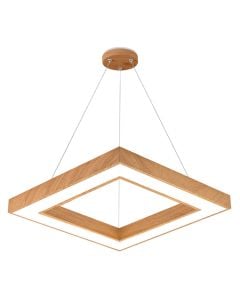 LED Pendant Light, 36W, 3680lm, 3000-6400K, wood shade, 45x45x6cm cm