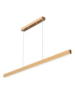 LED Pendant Light, 30W, 3000lm, 3000-6400K, wood shade, 2.5x120cm