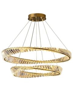 Ndricues I varur, 134W, 3000-6400K, 12000lm, D.60+80 Cm, kristal, gold