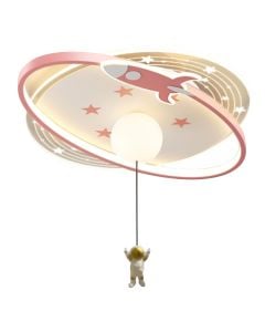 Ceiling light for children, 80W, 3000-6400K, 6800lm, D.50cm, pink
