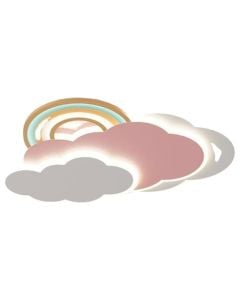 Ceiling light for children, 80W, 3000-6400K, 6800lm, D.50cm, pink