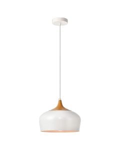Pendant lamp, E27, D.30cm, H.25cm, metal, white