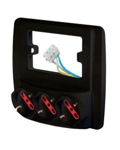Multiplug with 3M support, 16A, 3800W, black