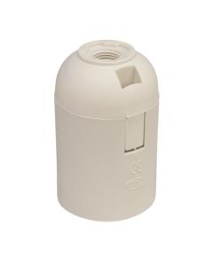 Lamp holder, E27, plastic, white