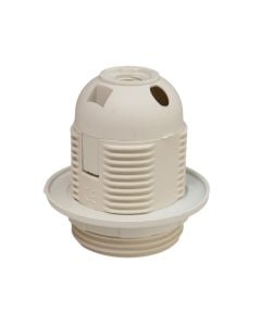 Lamp holder, E27, plastic, with ring