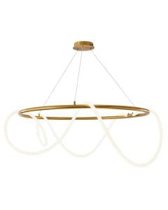 LED pendant light, 77W, 3000-6400K, 6100lm, D.60cm, H.30cm, aluminum/silicone, gold