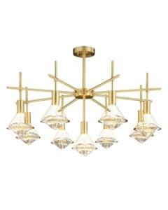 Ndricues I varur, 7xGU10, D.66cm, H.50cm, metal/kristal, gold