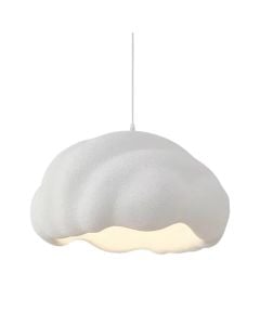Pendant lamp, E27, D.52cm, H.28cm, resin, white