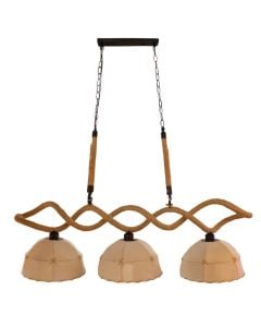 Ndricues I varur, 3xE27, L.100cm, H.110cm, metal/litar natyral, milky white