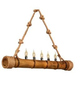 Ndricues I varur, 6xE27, L.80cm, H.50cm, dru/litar natyral