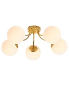 Ndricues tavani, 5xE27, D.50cm, metal/qelq, gold