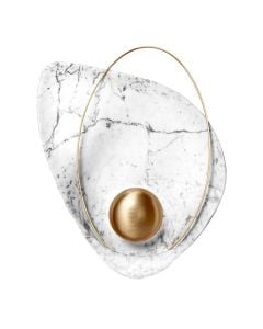 Ndricues muri LED, 5W, 370lm, 27x40cm, rezin/metal, e bardhe mermer