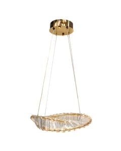 Ndricues i varur LED, 25W, 2100lm, D.40cm, metal/kristal, gold