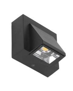 Outdoor wall light, 3W, 3000K, 8x7.6x6.3cm, IP65, aluminum, black