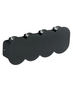 Ndricues muri I jashtem, 8W, 3000K, 21x8x3.5cm, IP65, alumin, e zeze