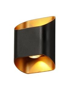 Ndricues muri I jashtem, 2W, 3000K, 10x10x4.2cm, IP65, e zeze/gold