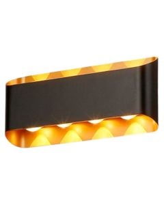 Ndricues muri I jashtem, 8W, 3000K, 23x10x4.2cm, IP65, e zeze/gold