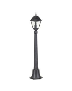 Post lamp, E27, 17x17x60cm, IP44, aluminum/glass, black