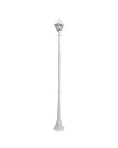 Post lamp, E27, 17x17x180cm, IP44, aluminum/glass, white