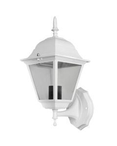 Ndricues muri I jashtem, E27, 14.5x19.5x35cm, IP44, alumin/xham, e bardhe