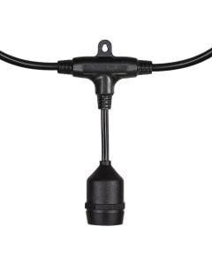 String of light bulbs, each 60cm, 20xE27, 10m, 2x0.75mm, black