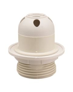 Plastic lampshade, E27, with ring, white