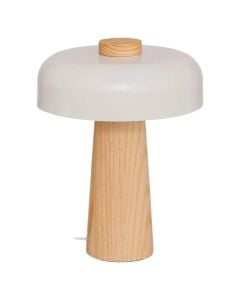 Ndricues tavoline, 2xE27, H.36cm, metal/dru, e bardhe