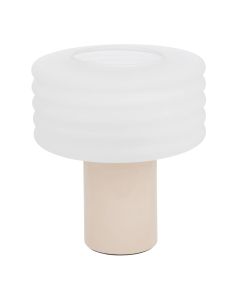 Ndricues tavoline, E27, H.36cm, bezhe, qelq