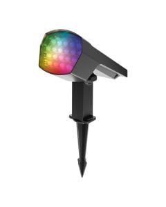 Ndricues toke me panel diellor, 12W, 300lm, RGB, plastik, e zeze, IP65, 18x10x30cm