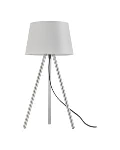 Ndricues tavoline, E27, metal/tekstil, D.23cm, H.48cm, e bardhe