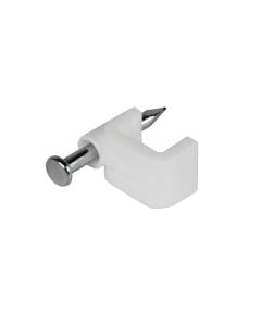 Cable clips rectangular 5.6x7mm white 100pc/bag