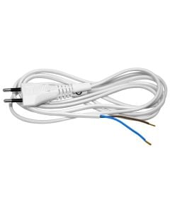 Flat cable 2*0,5mm2*2m, white