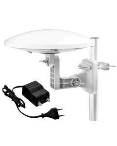 Antene TV e jashteme Digtale AV-9016C,  46dBi, FM/DAB/DVB-T/T2, Full HD broadcasts,
47–790 MHz, DC 6 V/50 mA,
12 V/50 mA, 300 × 40 × 300 mm, IP65