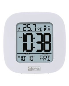Digital Alarm Clock E0126 date, time zones, calendar, alarm, 2x1.5V AAA, ekran LED 5x4.6 cm, 5x4.6 cm