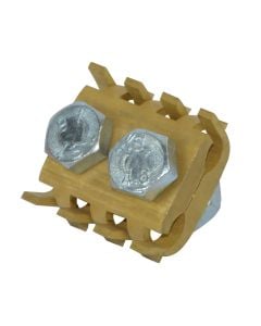 Terminal comb 9-11mm, cast brass, with two bolts