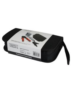 Digitus Network Tool Set RJ-11,RJ-12,RJ-45, LAN tester crimping tool, Black,Grey,Red