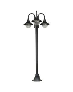 Outdoor Light GALATEA 3xE27, IP44, 75x56x197 cm, aluminum/glass, black