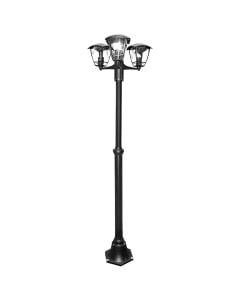 Outdoor Light SELENE 3xE27, IP44, H200 cm, aluminum/glass, black