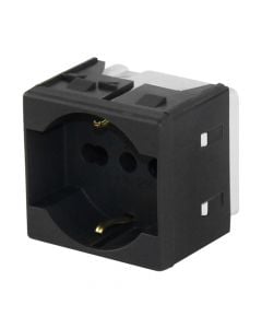 GEWISS universal socket unit 2P+T 16A black color
