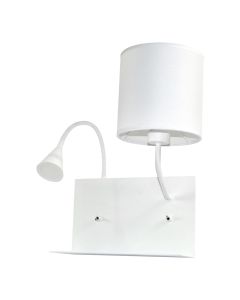 Wall lamp, E27 1X60W, LED wall lamp 3w  with USB charger, E27 bulb excl.  With USB CHARGER
