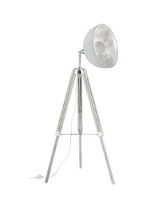Ndricues pedan TRIO Liåge 1xE27, max.60 W,  Ø80x120-160 cm, matal/dru, ngjyrë gri/bardhë