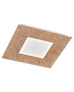 Ndricues pllafon TRIO Chiros  1 x LED SMD, 12 Watt, 3000K, 1100 lm, 30x30x4 cm, metal/xham, ngjyrë bakri/bardhë, 230 V, IP20