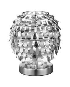 Ndricues tavoline Global 1xE14, max.40 W,  Ø20x23 cm, matal, ngjyrë kromi