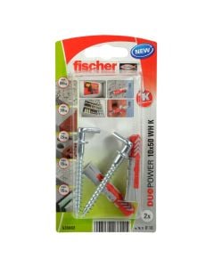Fischer Universal plug 2 x DUOPOWER 10 x 50, 2 x angle hook 7.0 x 77