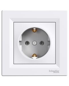 Prizë Schneider 2P+E, 2 modular, 3680 W, 16 A 250 V AC, ABS+ASA+PC, IP20,    2 x 2.5 mm², 8.3x8.3x4.2 cm