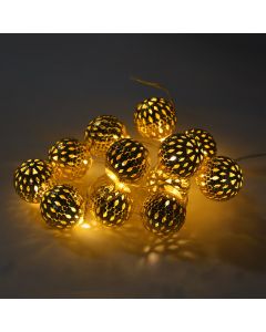 Varg dekorativ me 12 drita LED glob, 110 cm, 3000 K, kabëll ngj. Argjendi