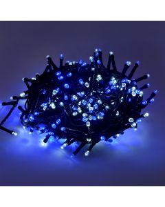 Varg dekorativ me drita LED, 300 llamba, ngjyre bardhe/blu, gjatesia 15m, plastik/baker/xham